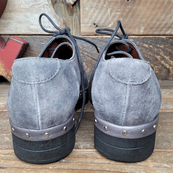 Hispanitas Metallic Grey Leather Lace Up Shoes - Picture 5 of 16